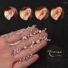 Studörhängen Delikat lob Piercing Clip Earings for Women 1pc Dainty Zirconia Leaf Star Gecko Ear Climbing Earing Fashion Smycken KBE475