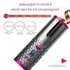 Freeshipping Portable Wireless Automatic Curling Iron Hair Curler USB laddningsbar för LCD -skärm Curly Machine med 1 Cam 2pc Clips Pegja