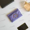 19 Womens Designer Mini Card Purse Leather Diamond Gold Hardware Metal Buckle Multi-Pocket Coin Fashion Presh Luxury Handbag Beacs Sacoche7.5x11.2x0.5cm