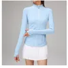 Yoga Lu Jacket Long Sleeve Womens Sport Running Skinny Quick-drying Breathable Stand Collar Zip Cardigan Jacket Fall Winter Solid Color Loose Long Sleeve Sweatshirt