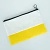 DHL150 sacchetti per cellulare sublimazione fai da te borsa per trucco con cerniera in tela bianca bianca patchwork giallo per telefono