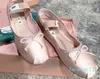 Luxury Paris Ballet Fashion Designer Professional Dance Shoes New Satin ballerinas mm Platform Bowknot Shallow Mouth Single Shoe flat sandals