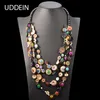 Chokers Uddein Bohemian Ethnic Necklace For Women Black Wood Bead Chain Vintage Statement Long Necklace Choker Handgjorda smycken krage 231115