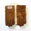 Gants à cinq doigts hiver épaissi gants de fourrure en peau de mouton pour enfants garçons et filles coupe-vent chaud étudiants gants en cuir résistant au froid 231115