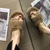 Slippers European Station Women's Plush Luxury Artificial Wool Senior Sense Home Comfort Flat Fashion