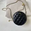 Designer Channel Borsa da donna Channell Xiaoxiangfeng Borsa classica semplice piccola rotonda Abbinamento colore oro nero Luce avanzata Lusso Piccola catena a sfera dorata Borsa a tracolla