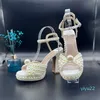 Sacora femmes sandales designer de luxe perle élégante robe de mariée chaussures de mariage