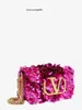 Luxushandtasche Valen Damen Pailletten Rose Paillettentasche One Shoulder Umhängetasche Handtasche 2024 Herbst/Winter Neuer Trend Dinner Bag Radiant Glitter Queen Style YGQ