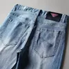 Jeans de marque pantalons kaki pour hommes et femmes jeans bleus lavés pantalons décontractés en tissu élastique résistant à l'usure de style européen et américain