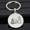 Keychains Lovely Deer Pendant Keychain Simple Stainless Steel Jewelry Birthday For Mom YP7304