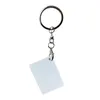 8 styles double face transfert de chaleur porte-clés pendentif sublimation blanc porte-clés en métal bagages décoration porte-clés bricolage cadeau FY4443 tt0415