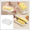 Dinnerware Sets Butter Dish Keeper Container Box Plastic Cheese Slicer Holder Storage Clear Lid Cutting French Household Dessert Large Plate