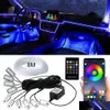 Hid Xenon Kits Led Sign 10 em 1 Carro Interior Luz Ambiente Fibra Óptica Pé Porta Atmosfera Lâmpada Decoração Neon Strip Remote App Mu Dhwye