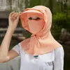 Szerokie brzegowe czapki Summer ochrony przeciwsłonecznej czapka przeciw wiatrowi i kurz twarz szyja dla mężczyzn kobiety rowerowe zacienienie na zewnątrz