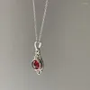 Pingente colares vintage boêmio garnet colar para mulheres criativo lindo esculpido vermelho personalizado jóias acessórios