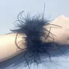 Charm Bracelets Real Ostrich feather cuff plumes bracelet for women white Cuffs pens Shirt with feathers girls fur cuffs ornament boa plume 231114