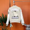 Fall/Winter off brand white jacket 2024 fashion designer new hand-embroidered woolen baseball wear men's and women's casual coat couple clothing