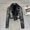 Women's Jackets PREPOMP Winter Collection Turn Down Collar Zippers Sleeve Cuff Faux Fur Leather Jacket Women Irregular Coat GH010 231115