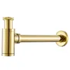 Drains IIBizza Basin Pop Up Gold Brass Bottle Trap Bathroom Sink Siphon with Kit P-TRAP Pipe Waste Hardware 230414