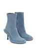 Neue Mode Stiletto Heels Retro Europäischen und Amerikanischen Stil Seitlichem Reißverschluss Denim Kurze Stiefel Plateauschuhe für Frauen