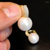 Creolen 2023 Sommer Verkauf Frauen Mädchen Schmuck Vergoldet Big White Fresh Sea Pearl Perlen Ohrring