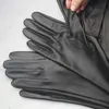 5本の指の手袋メンズグローブリアルレザーエクストラリングストレートスタイルシープスキン冬の暖かいカフの長いグローブオペラ231115