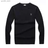 Herrtröjor 2022 Ny högkvalitativ stickad EW Design Spring Autumn 100% bomullströjor Male Casual Solid Color Jumper Pull Homme 8507 Q231115