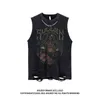 Herren Tanktops 4 Designs Weste Gothic Style Crop Top Punk Heavy Metal Cropped Casual Harajuku Demon Schwarz Vintage Washed Summer Streetwear 230414