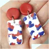 Dangle Chandelier 2021 Trendy Acrylic Ceramic American Independence Day Souvenir Flag Drop Earrings For Women Jewelry Deliv Dhgarden Dhpkw