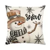 CushionDecorative Pillow Christmas Pillowcase Elk Snowman Linen Back Cushion Cover Home Bedroom Sofa Car Decoration For Kid Adult Festival Gift 231115