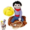 Dog Apparel Funny Cowboy Rider Costume for s Outfit Knight Style with Doll and Hat Pet Halloween Day 230414