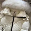 Designer Womens Down Jacket Manteau d'hiver à capuche Badge brodé Collier de fourrure Celac Luxe Zipper Boucle Top Femmes Vêtements chauds d'hiver