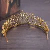 Fermagli per capelli 2023 Corona da principessa per donna Fascia per capelli con strass di cristallo Foglia Tiara e corone Gioielli per fascia Accessori da sposa Matrimonio