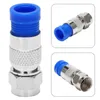 RG6 F Type Connector Coax Coaxial Compression Fitting 20 Pack (Blue)