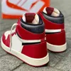 Retail Jumpman 1 basketbalschoenen heren dames klassiek zacht lakleer hoge sportmand sneakers olijfgroen omgekeerde mokka lage plaat-forme causale designerschoen