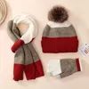 Écharpes enveloppes enfants hiver tricot bonnet chapeau écharpe et gants ensemble pour filles garçons 8-15 ans 231115