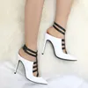 Sandalen Roni Bouker Frau Riemchen-Schnalle-Absätze Verkauf Frauen Echtes Leder High Heel Schuhe Damen Hochzeit Pumps Weiß Schuh Drop