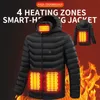 Heren donsparka's Heren 4-zone verwarmingsjack Winter Elektrisch verwarmde kleding USB-opladen Waterdicht Windjack Warmte Outdoor Ski-jas S-2xl 231115