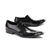 Zapatos de vestir para hombre de cuero genuino decoración de piel de serpiente punta puntiaguda Oxford para hombres resbalón de lujo en zapatos brogues de boda