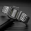 Другие часы Модные цифровые мужские часы Роскошный браслет из нержавеющей стали Наручные часы Ремешок для деловых электронных мужских часов Reloj Hombre 231114