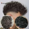 Men's Children's Wigs Full Skin Base 20mm Curly Human Hair Toupee Durable Prosthesis System Black Brown Piece 130 Density Natural Frontline 231115