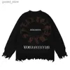 Herentruien Vleermuistruien Skelettrui Gebreid Vintage Gescheurd Herenkleding Oversized Schedeltrui Dames Harajuku Gothic Q231115