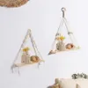 Decorative Objects Figurines Boho Wall Shelf Home Floating Shelves for Room Bedroom on Hanging Wood ation 230414