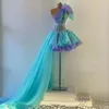 Abiti da cocktail asimmetrici colorati Tulle Corsetto con una spalla Party Abiti da gala Abito da ballo formale Robe De Soiree Mini abito corto