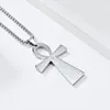 Pendentif Colliers Croix Égyptienne Pour Hommes 18K Plaqué Or En Acier Inoxydable Religieux Crucifix Bijoux Protection