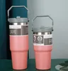 Estoque dos EUA com garrafas de água LOGO 20oz 30oz copos de preservação de calor copos de aço inoxidável ao ar livre grande capacidade de viagem CarMugs reutilizáveis à prova de vazamentos flip cup G1115