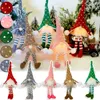 Decorative Objects Figurines Christmas Gnomes Plush Doll Long Legs Hanging Ornaments Glowing Santa Faceless Dwarf for Home Xmas Party Decor Gifts Toy 231114