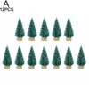 Décorations de Noël 12 pièces Mini arbre Sisal soie cèdre décoration or vert bleu petit décor à la maison blanc P0T9