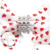 Hair Clips & Barrettes 4 Sets/Pack 3 Valentines Day Siwa Heart Print Bows Rhinestone Knotted Hair Girls Dance Party Accessories Drop D Dhigz