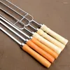 Verktyg 6pcs/Set Barbecue Tool Roasting Forks With Bag Camping Dog Telescoping Sticks Spett BBQ rostfritt stålpinne